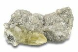 Yellow Calcite and Chalcopyrite Crystals on Dolomite - Missouri #252131-1
